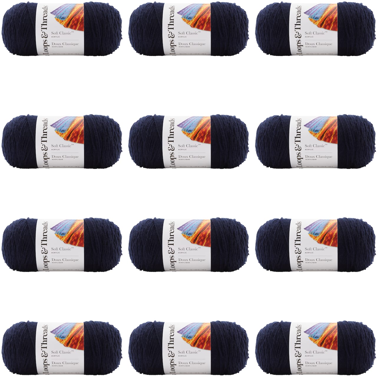 12 Pack: Soft Classic™ Solid Yarn by Loops & Threads®